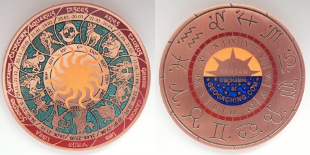 Sundial geocoin copper.