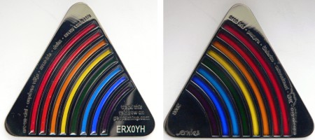 Suncatcher rainbow geocoin  triangle pride